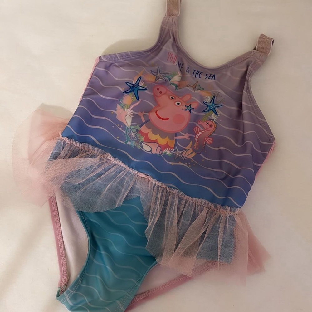 Vintage peppa pig bikini one piece girls toddler you me & the sea with tutu